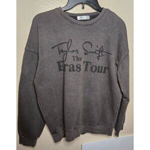 Taylor Swift Eras Tour Black Washout Double Sided Sweatshirt Sz Small